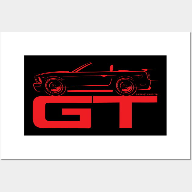 2005 - 2014 Mustang GT convertible Red Wall Art by PauHanaDesign